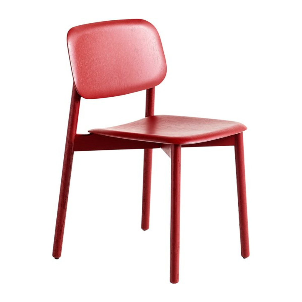 HAY Soft Edge 60 Holzstuhl in Rot, skandinavisches Design minimalistisch - Bild 1