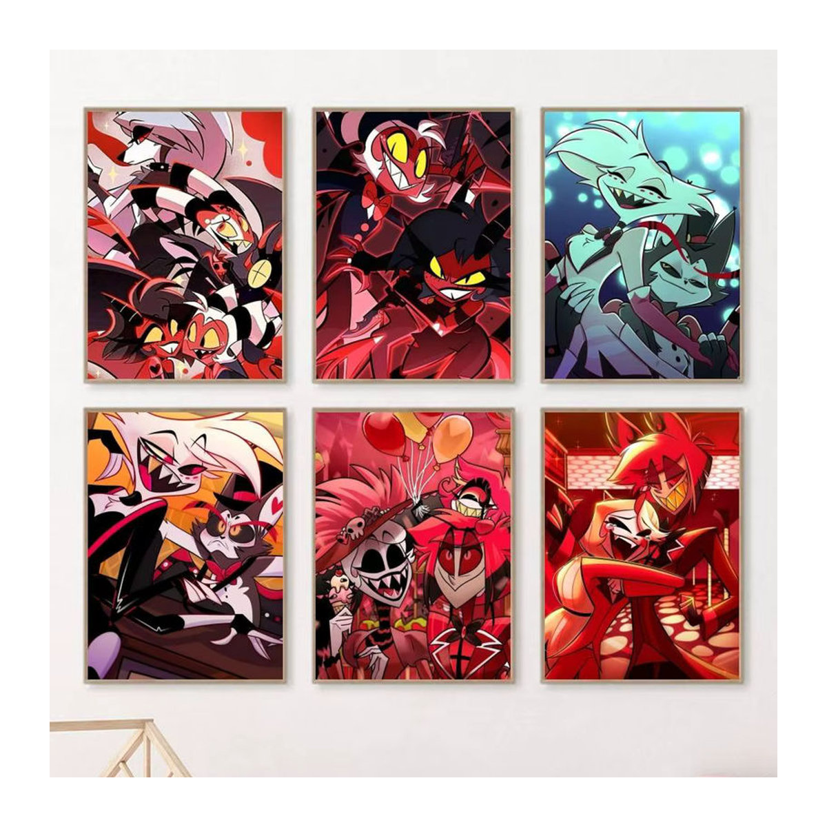Hazbin Hotel Anime Poster Selbstklebender Wandaufkleber aus wasserfestem Papier, mehrfarbig, rechteckig - Bild 1