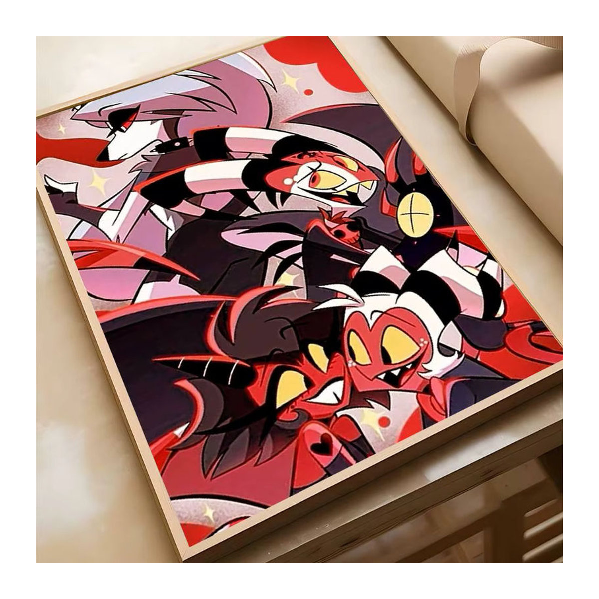 Hazbin Hotel Anime Poster Selbstklebender Wandaufkleber aus wasserfestem Papier, mehrfarbig, rechteckig - Bild 4