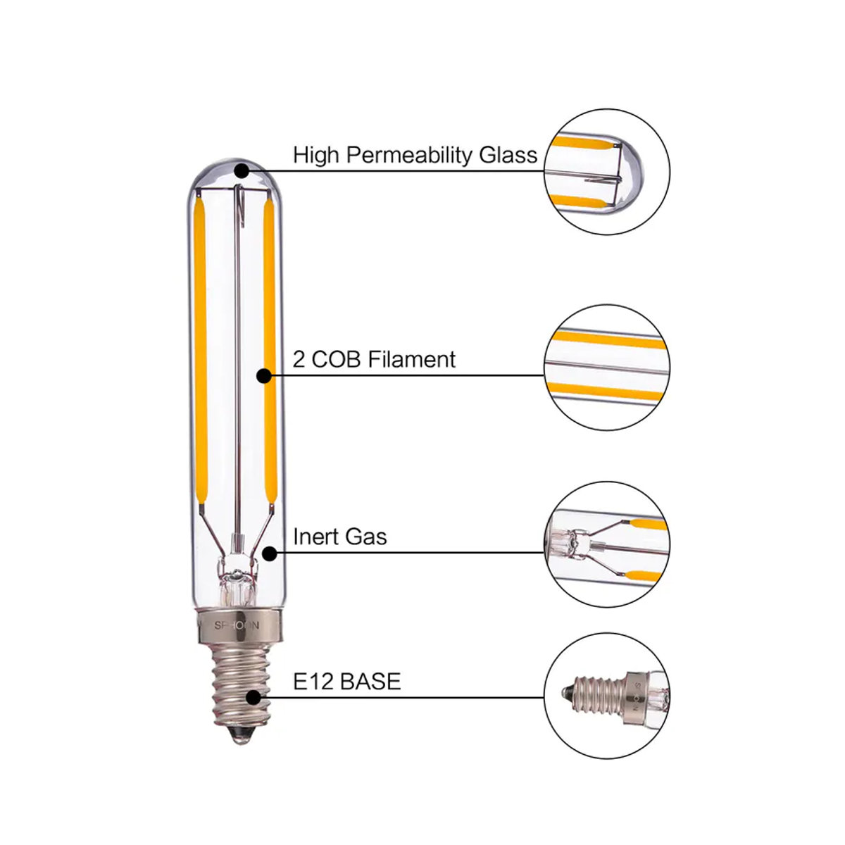 Hcnew Edison LED Glühbirne E14 Retro Warmweiß dimmbar für Kronleuchter und Nachtlichter - Bild 1