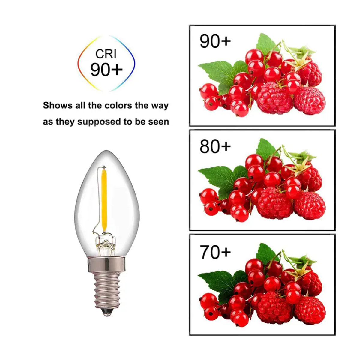 Hcnew Edison LED Glühbirne E14 Retro Warmweiß dimmbar für Kronleuchter und Nachtlichter - Bild 2