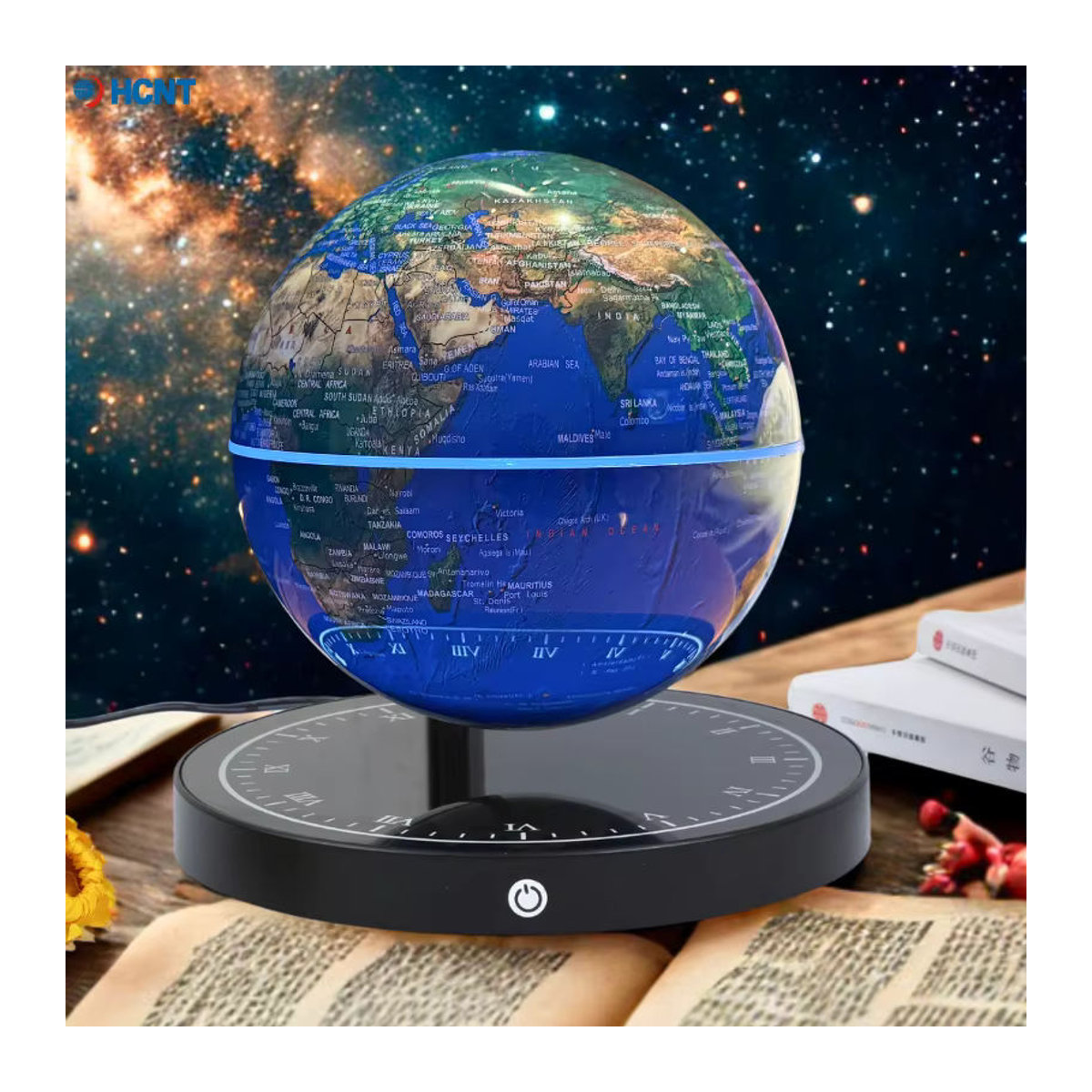 HCNT Magnetischer schwebender Globus mit LED-Licht in Blau und Mehrfarbig als moderne Dekoration für Zuhause und Büro - Bild 3