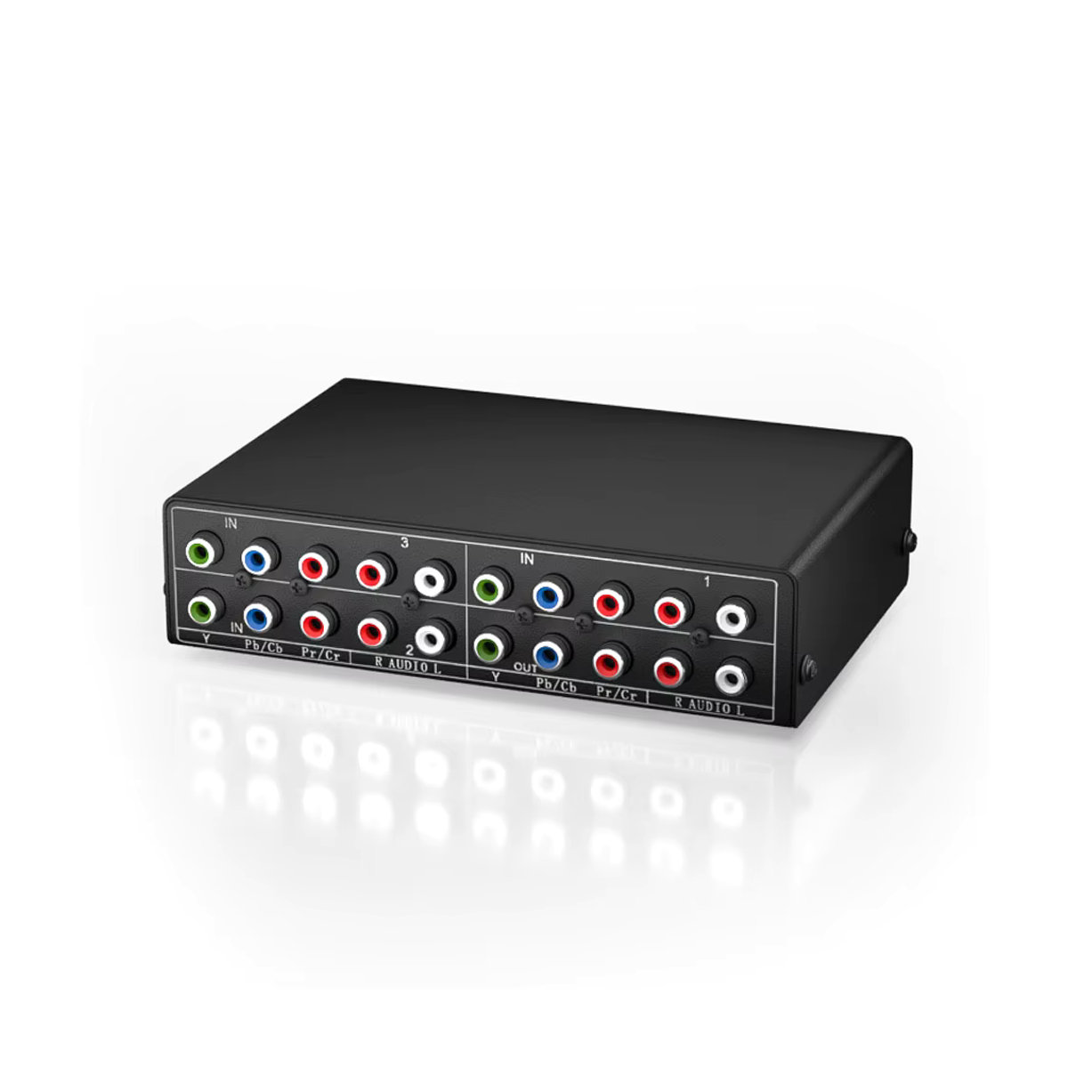 HDmatters YPbPr Component Video- und Audioschalter 4x1/3x1 in Schwarz aus Metall - Bild 5