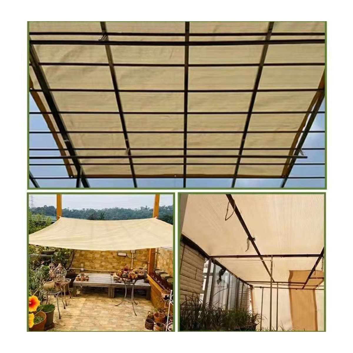 HDPE Sonnennetz in Beige mit 75-80% UV-Schutz für Garten, Pflanzen und Schwimmbad - Bild 1