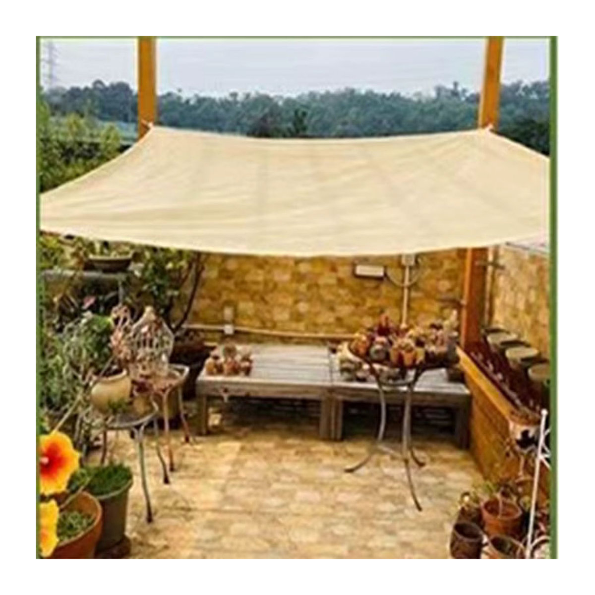 HDPE Sonnennetz in Beige mit 75-80% UV-Schutz für Garten, Pflanzen und Schwimmbad - Bild 2