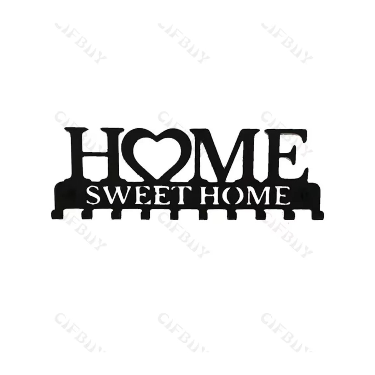 HeartHooks Sweet Home Wandaufhänger aus Eisen in Schwarz – Rustikaler Schlüssel- und Garderobenständer für den Eingangsbereich - Bild 5