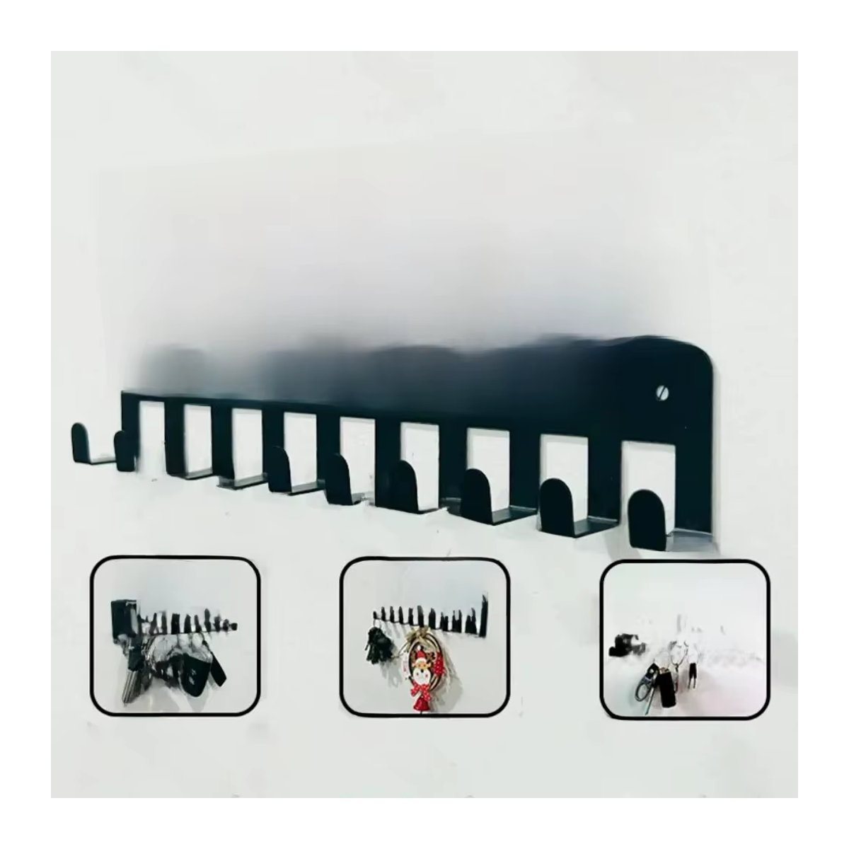 HeartHooks Sweet Home Wandaufhänger aus Eisen in Schwarz – Rustikaler Schlüssel- und Garderobenständer für den Eingangsbereich - Bild 6