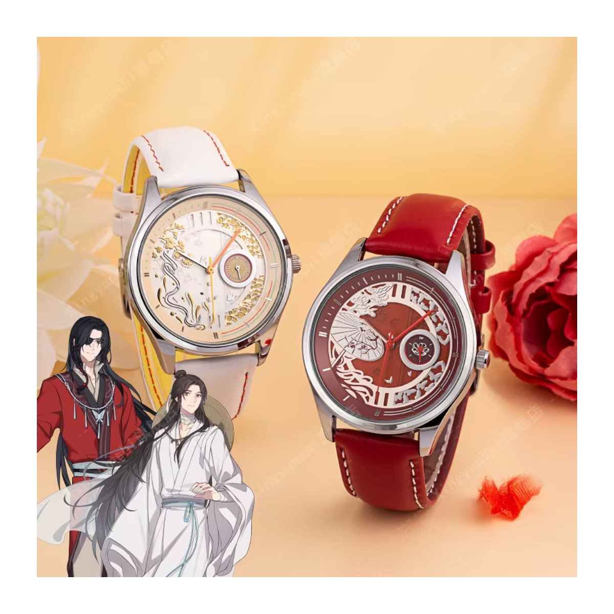 Heaven Official’s Blessing Anime Armbanduhr mit Lederarmband und Metallgehäuse, mehrfarbig, Analog, rund - Bild 1