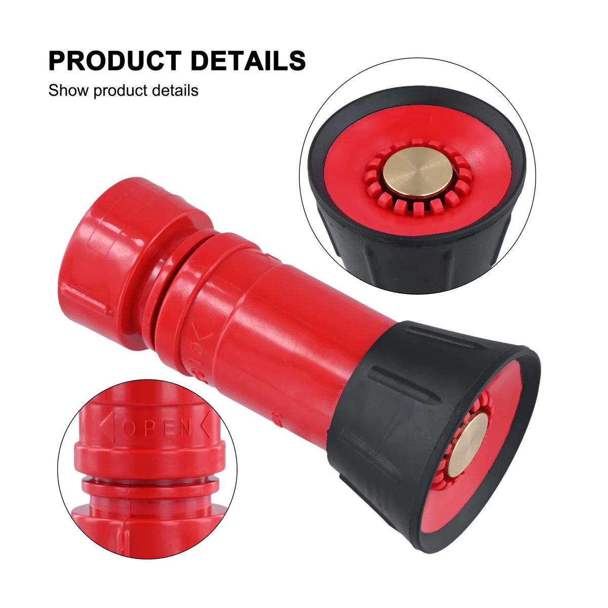 Heavy Duty Hochdruck Sprinkler Düse für 1-1/2 Zoll Feuerwehrschläuche zur Bewässerung in Rot - Bild 2