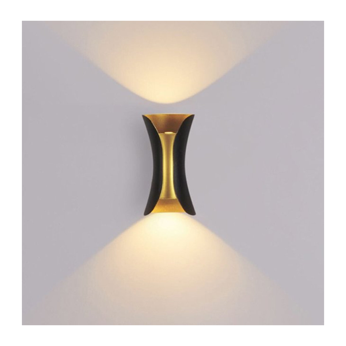Heevye Moderne LED Wandleuchte aus Aluminium in Gold und Weiß für Außen und Innen - Bild 1