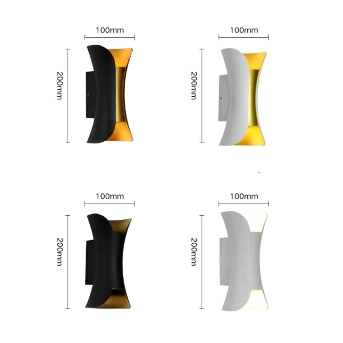 Heevye Moderne LED Wandleuchte aus Aluminium in Gold und Weiß für Außen und Innen - Bild 2
