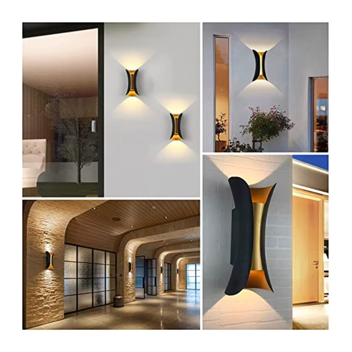 Heevye Moderne LED Wandleuchte aus Aluminium in Gold und Weiß für Außen und Innen - Bild 6