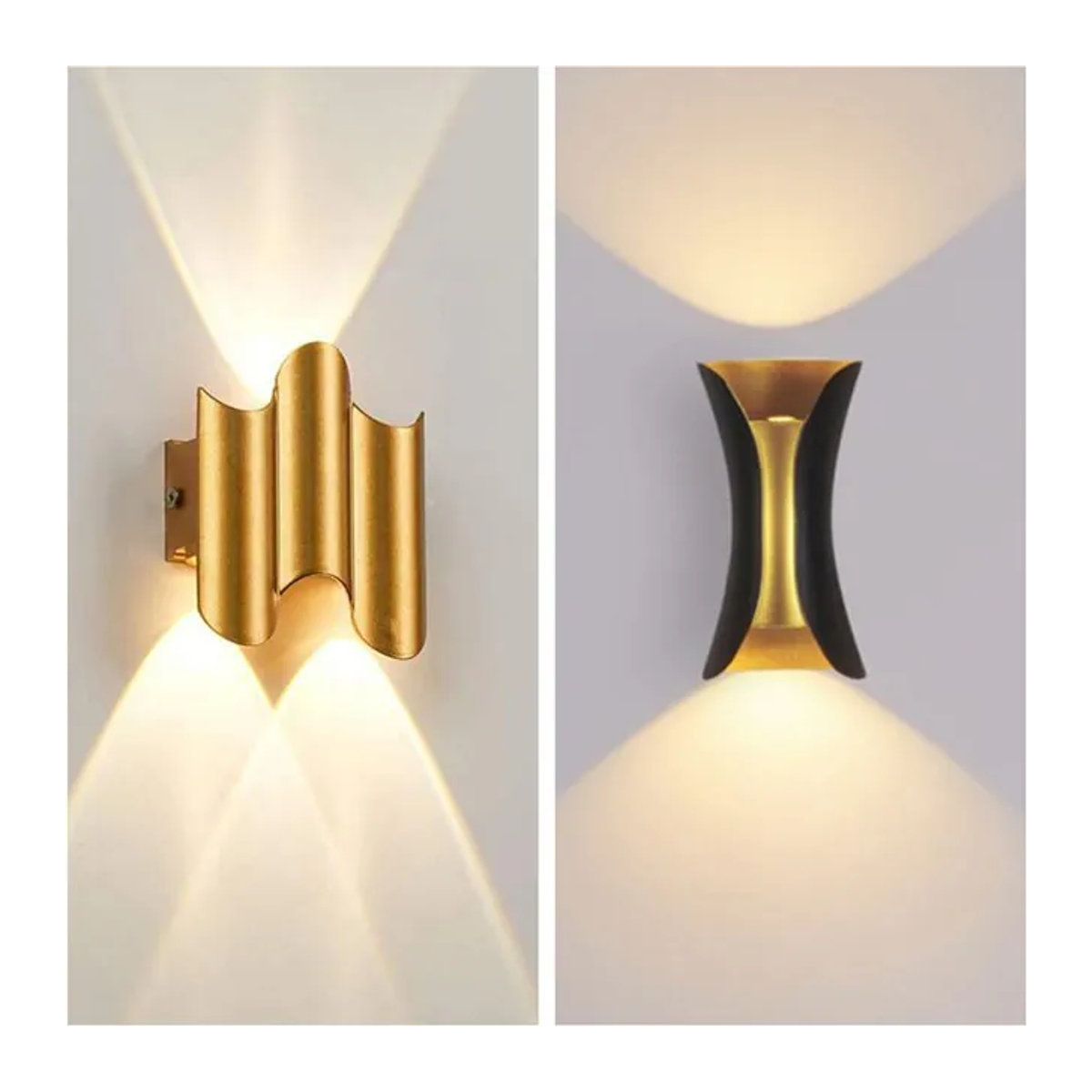 Heevye Moderne LED Wandleuchte aus Aluminium in Gold, Wasserdicht IP65 für Garten und Außenbereich - Bild 1