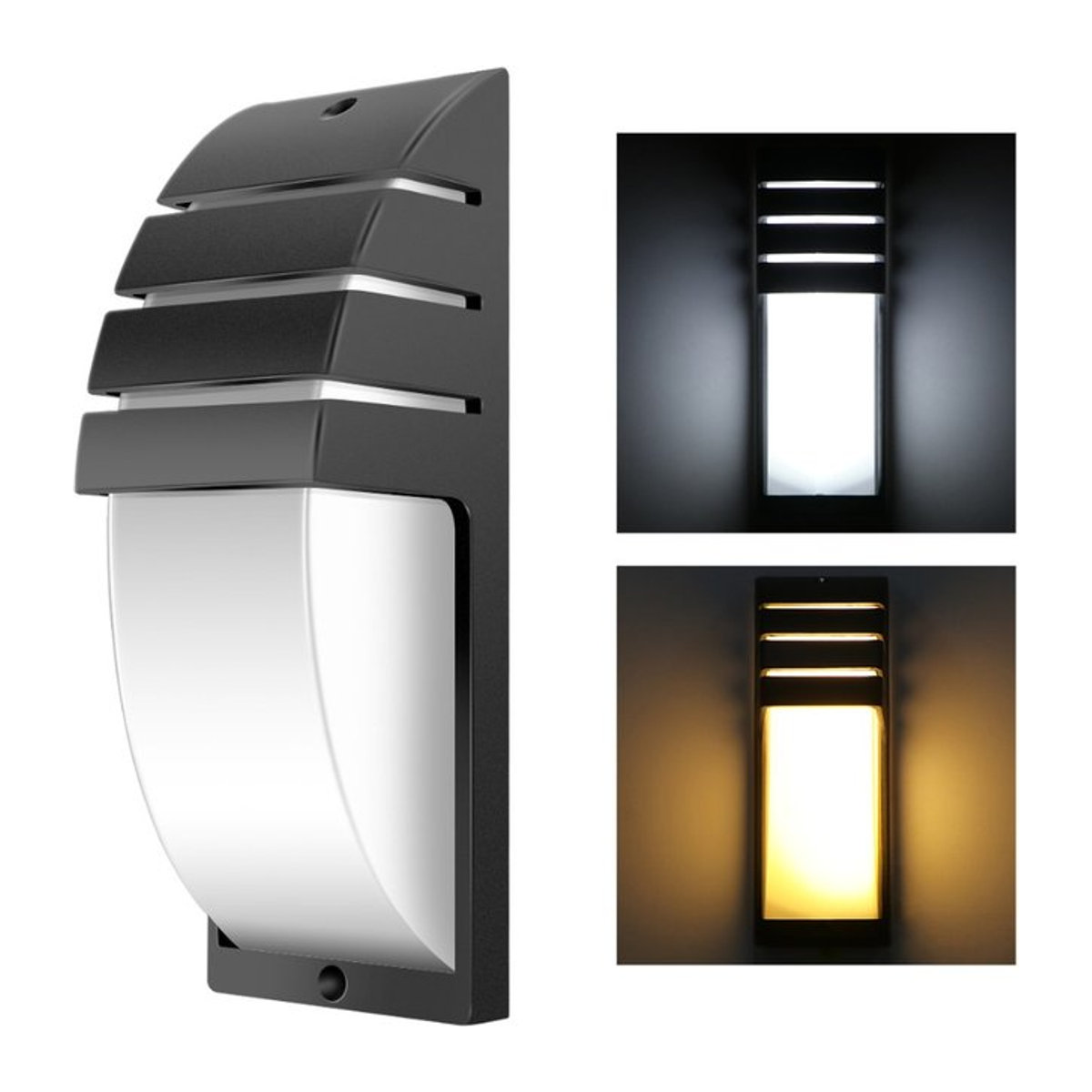 Heevye Moderne LED Wandleuchte aus Aluminium in Schwarz IP65 Wasserdicht für Outdoor Garten und Balkon - Bild 1