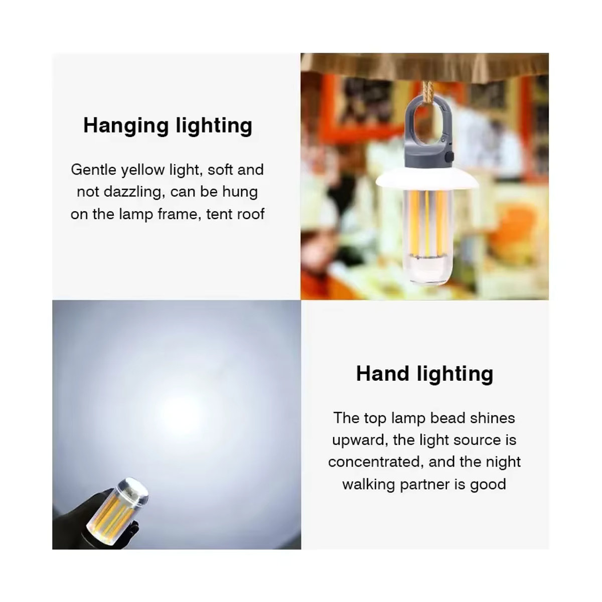 Heinast Camping-Licht wiederaufladbare Zeltlampe mit 5 Beleuchtungsmodi und 8 Lichtfilamenten - Bild 3