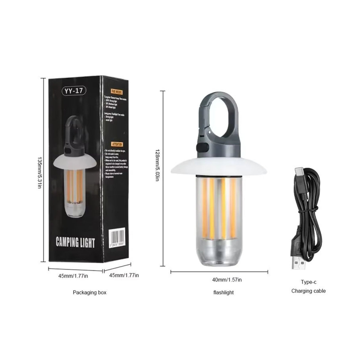 Heinast LED-Camping-Laterne Modern, wiederaufladbare tragbare Arbeitslampe mit 5 Modi und 8 Lichtfilamenten für Outdoor und Zelt - Bild 6