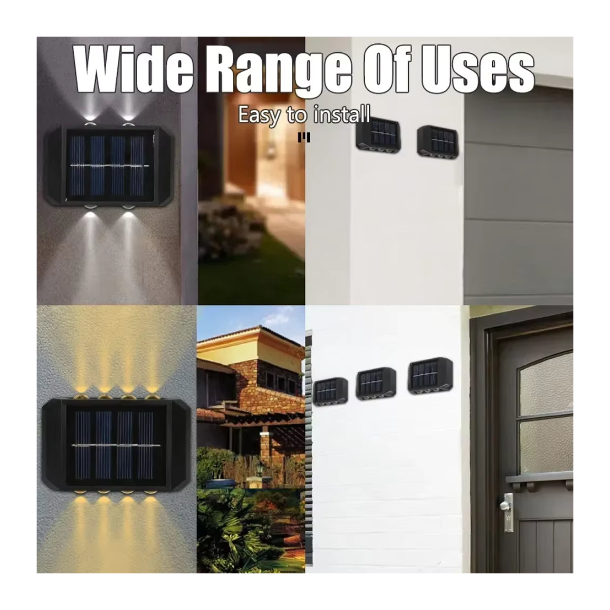 Heinast LED Solar Wandleuchte Modern Schwarz mit Doppel-Kopf für Garten und Außenbereich - Bild 5