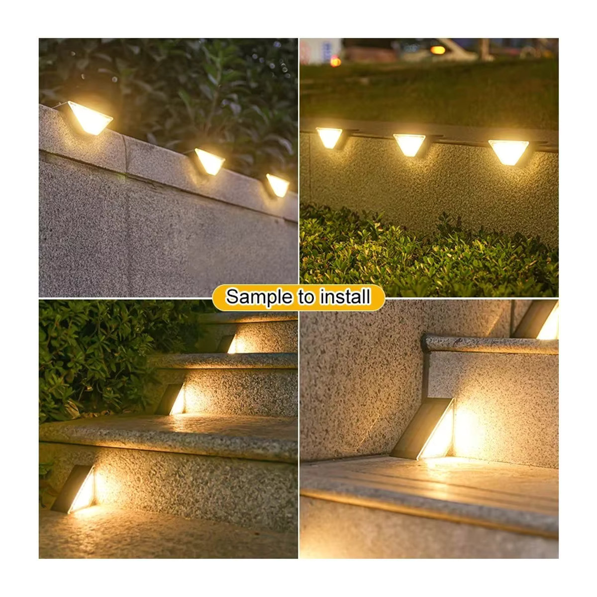 Heinast LED Solarleuchte Warmweiß Schwarz Minimalistisch Wasserdicht für Garten Terrasse und Treppen - Bild 2