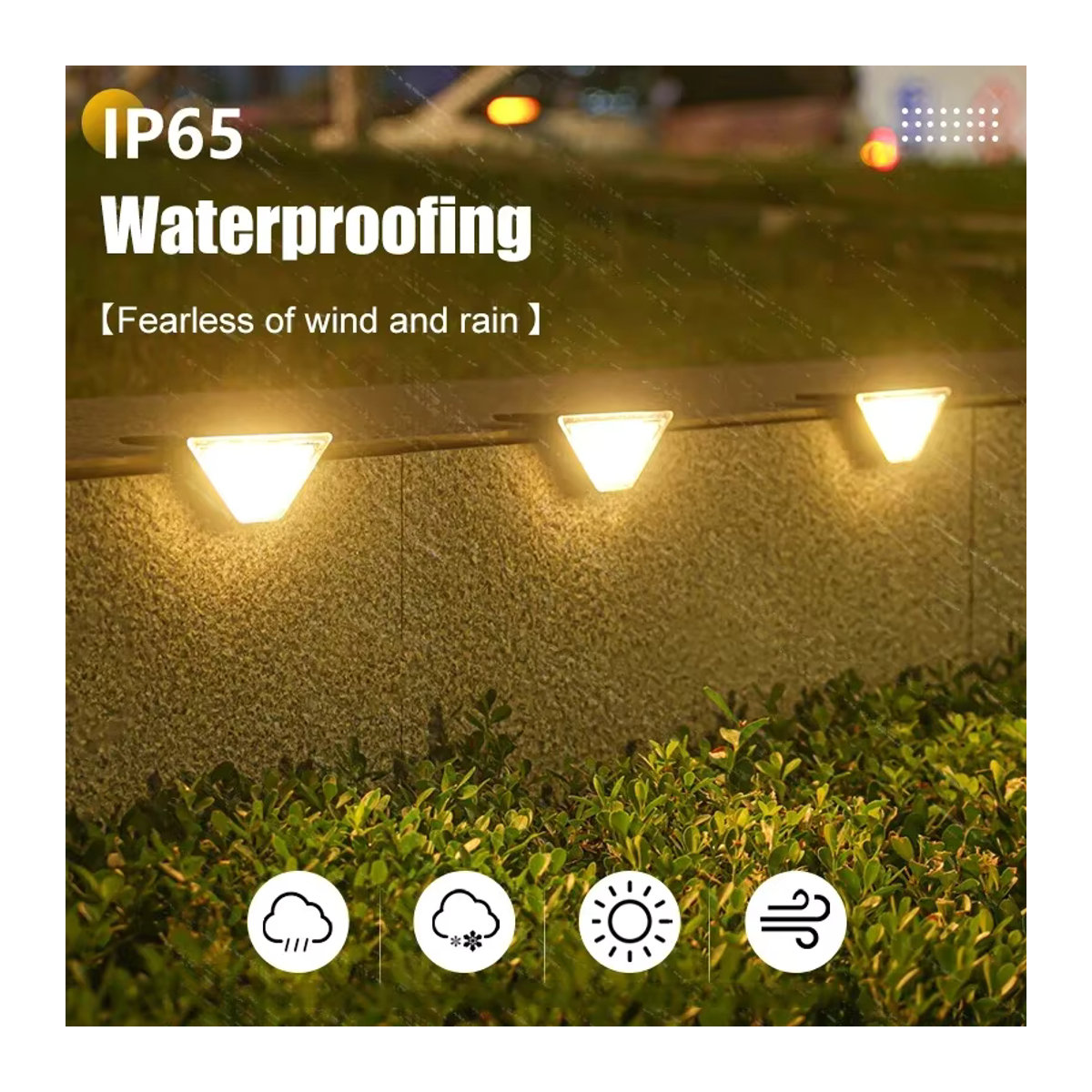 Heinast LED Solarleuchte Warmweiß Schwarz Minimalistisch Wasserdicht für Garten Terrasse und Treppen - Bild 6
