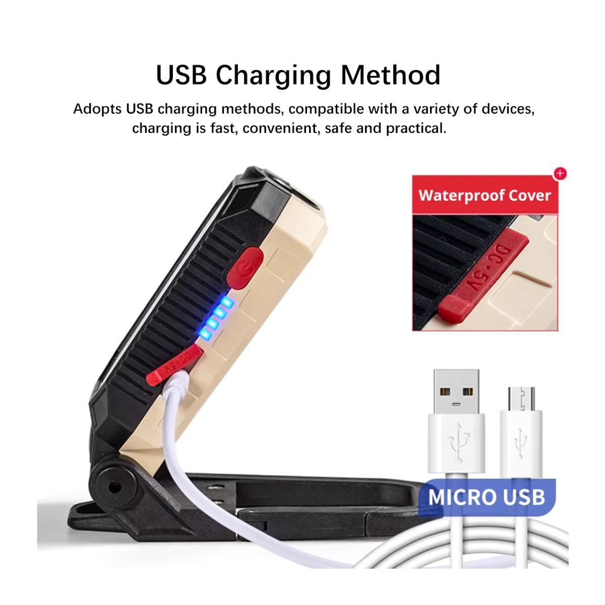 Heinast Multifunktionale COB tragbare Arbeitsleuchte USB wiederaufladbare Notfall-Reparaturleuchte und mobile Taschenlampe - Bild 4
