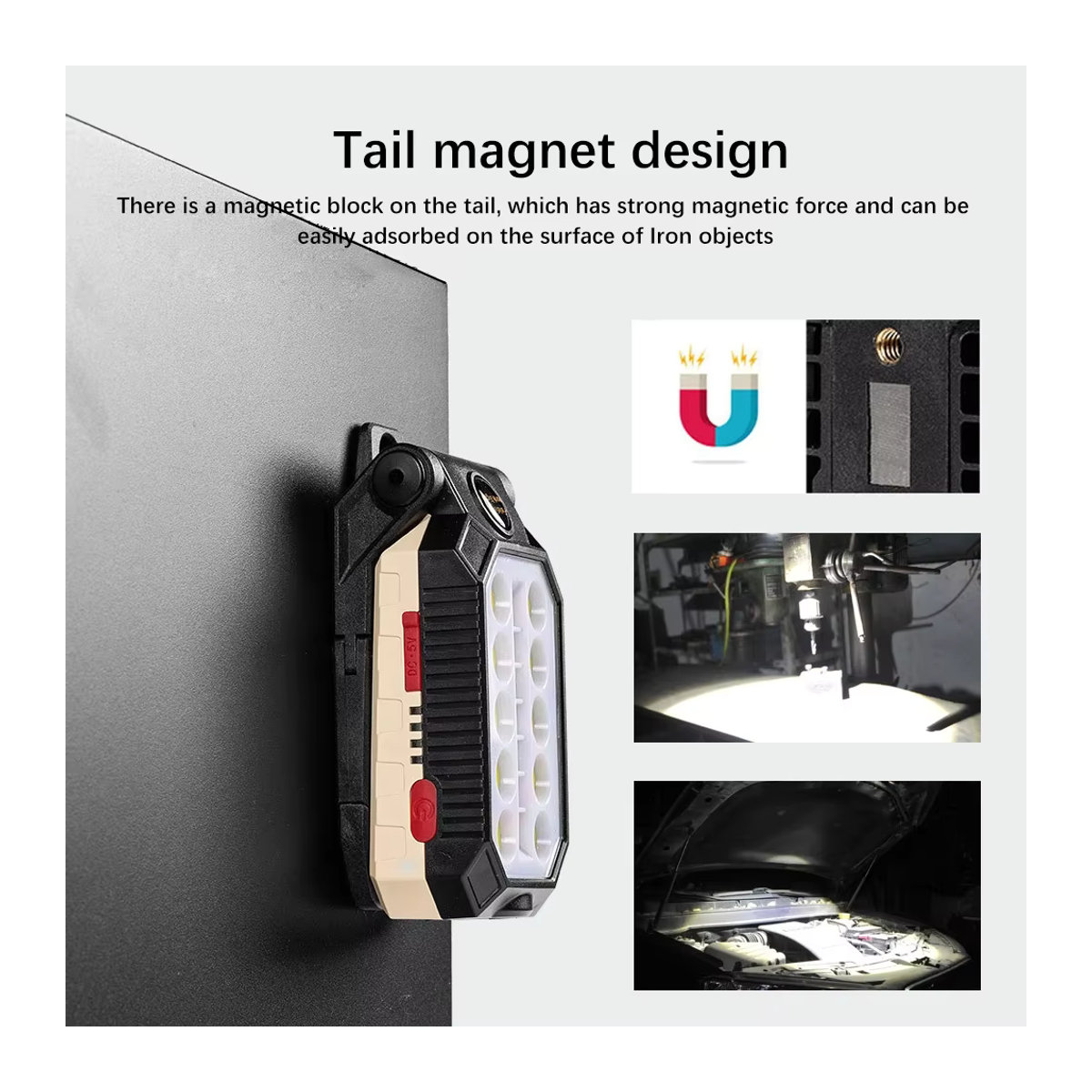 Heinast Multifunktionale COB tragbare Arbeitsleuchte USB wiederaufladbare Notfall-Reparaturleuchte und mobile Taschenlampe - Bild 5