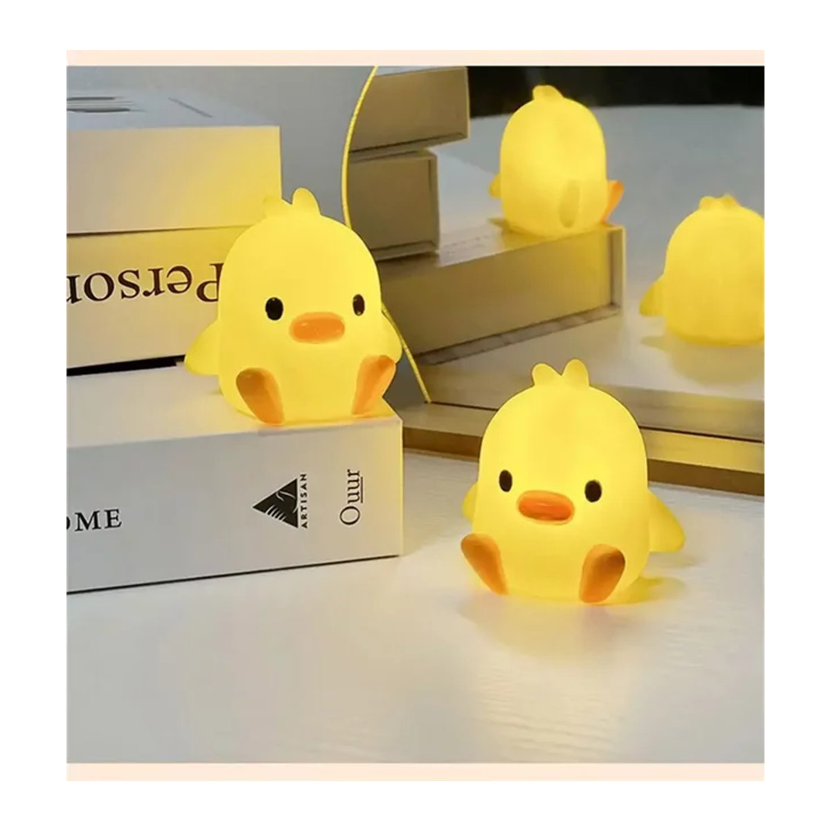 Heinast Nachttischlampe Ente als niedliches Cartoon Tier Nachtlicht in Gelb für das Kinderzimmer - Bild 1