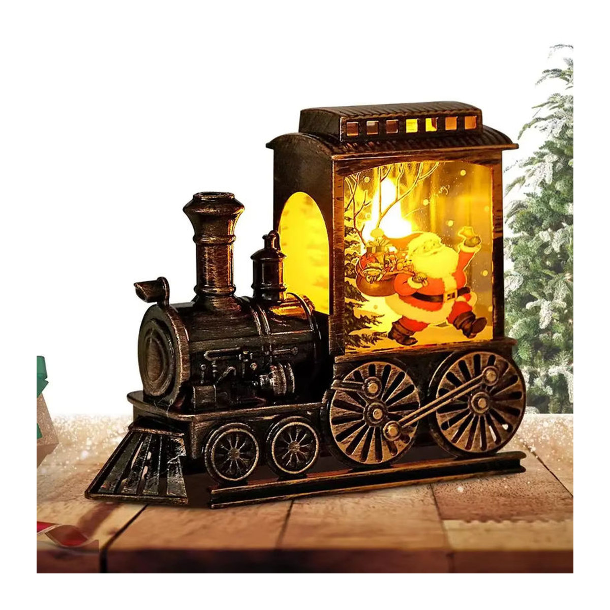 Heinast Nachttischlampe Zug Kristallkugel Ornament in Schwarz aus Glas und Metall - Bild 6