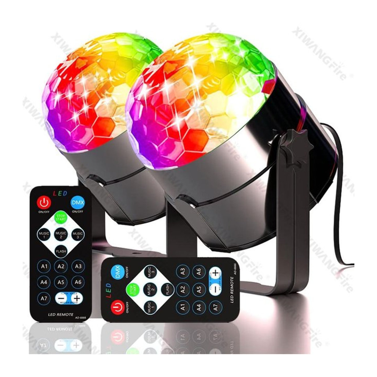 Heinast RGB LED Party Licht mit Sound Control und Rotation für DJ, Disco und Club Shows in Bunt - Bild 1