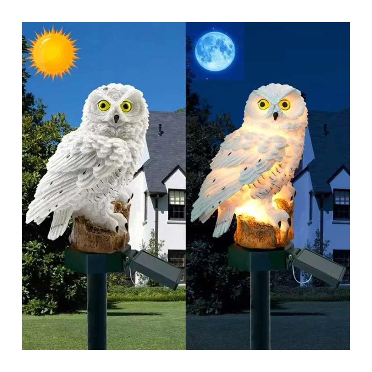 Heinast Solar-Gartenleuchte Eule aus Kunstharz in Bunt mit LED und wasserdichtem Design - Bild 2