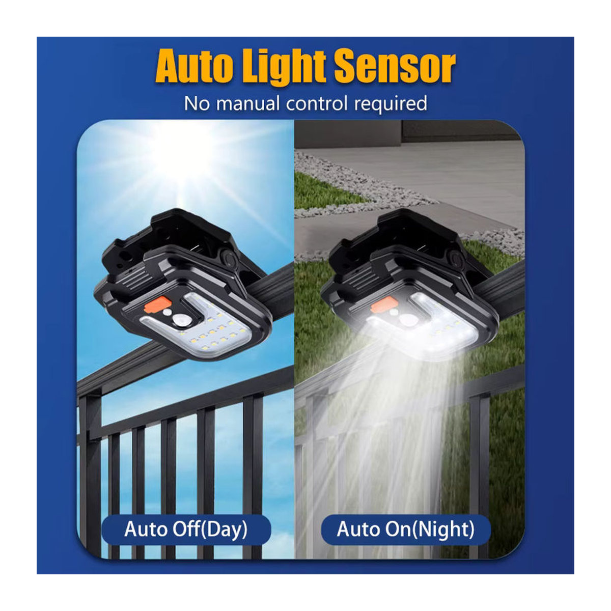 Heinast Solar-Gartenleuchte mit Clip, LED, IP65 wasserdicht, Schwarz - Bild 1