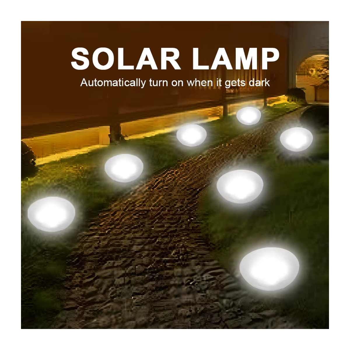 Heinast Solar-Gartenleuchten in Stein-Optik mit 4 hellen LEDs, IP65 wasserdicht, Weiß, minimalistisches Design - Bild 6