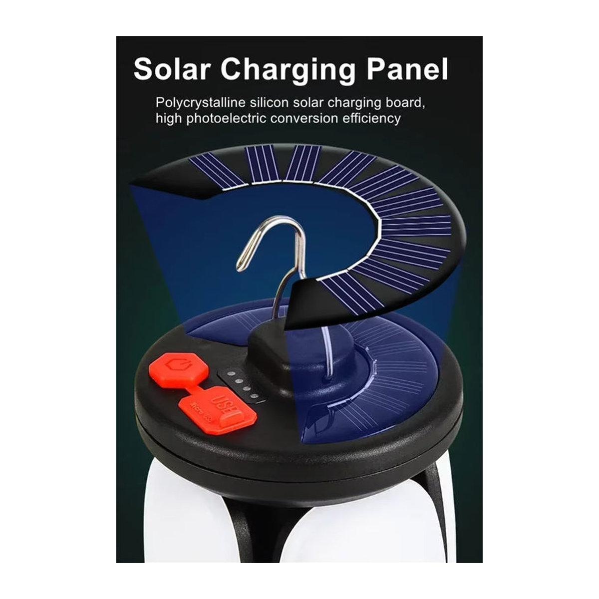 Heinast Solar-LED-Campingleuchte mit 1000 lm, 4500 mAh Akku, faltbar und 6 Lichtmodi - Bild 3