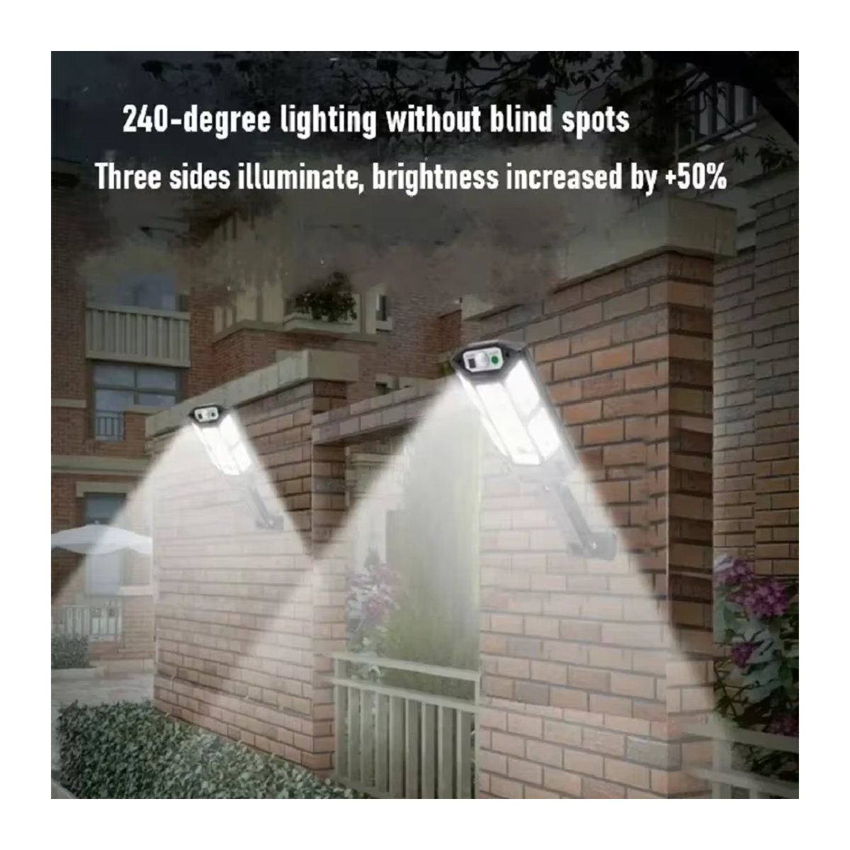 Heinast Solar-LED-Laterne Schwarz mit Bewegungsmelder und 4 Modi, IP65 wasserdichte Outdoor-Solarlampe für Garten und Hof - Bild 5