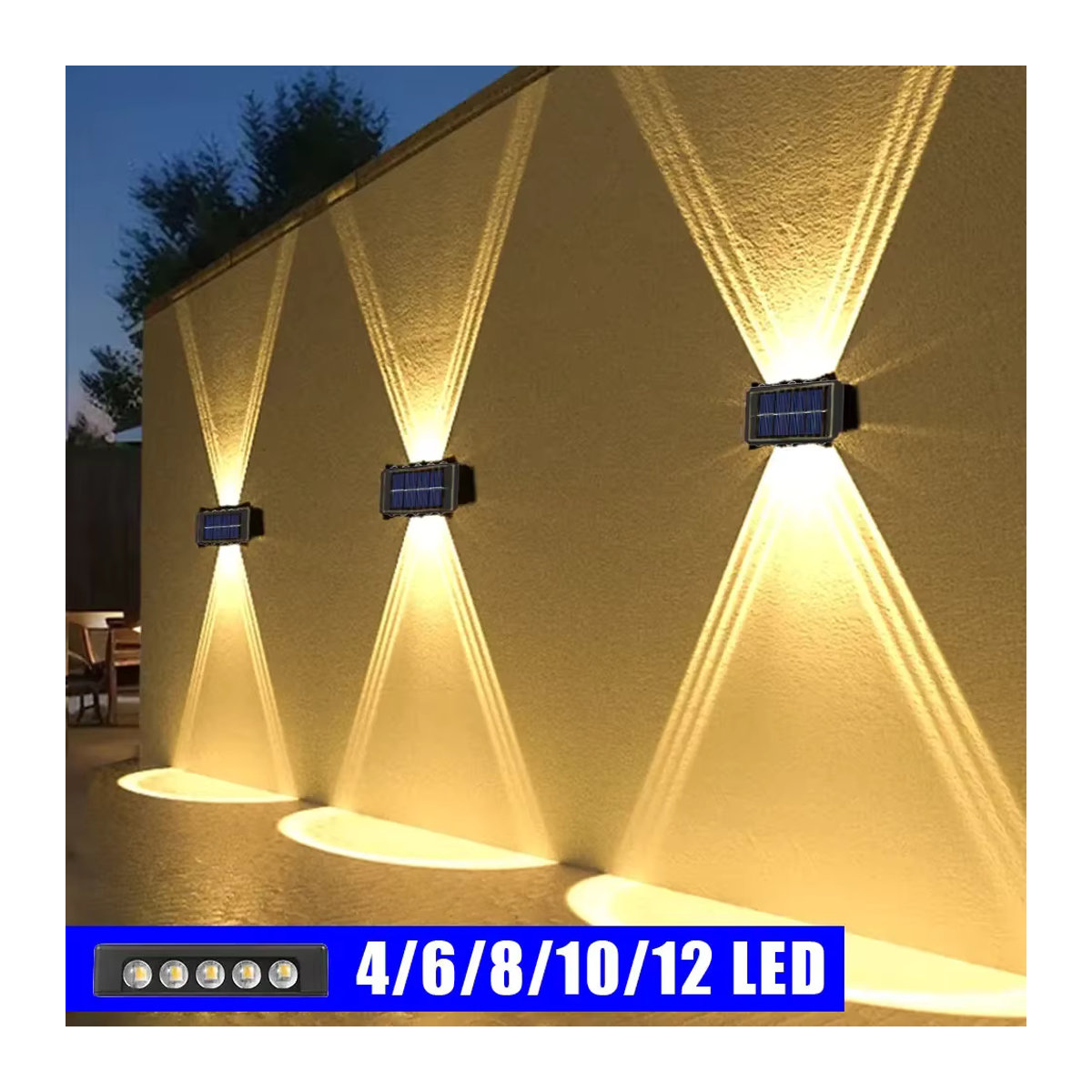 Heinast Solar-LED-Wandleuchte Schwarz Modern Wasserdichte Außenbeleuchtung für Garten und Veranda - Bild 7