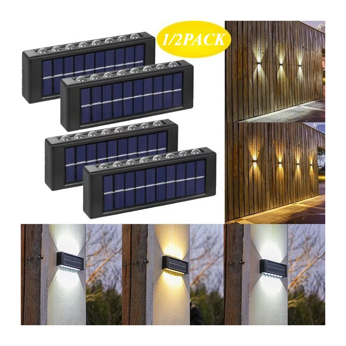Heinast Solar-Wandleuchte für den Außenbereich in Schwarz mit konvexer Linse und Up-and-Down-Beleuchtung - Bild 1