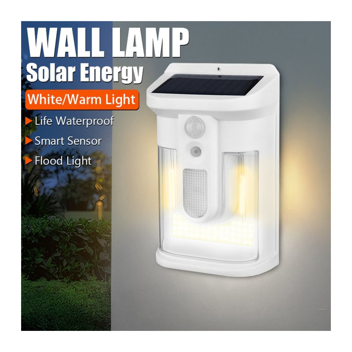 Heinast Solar-Wandleuchte mit Wolfram-Filament und Bewegungsmelder in Weiß - Bild 1