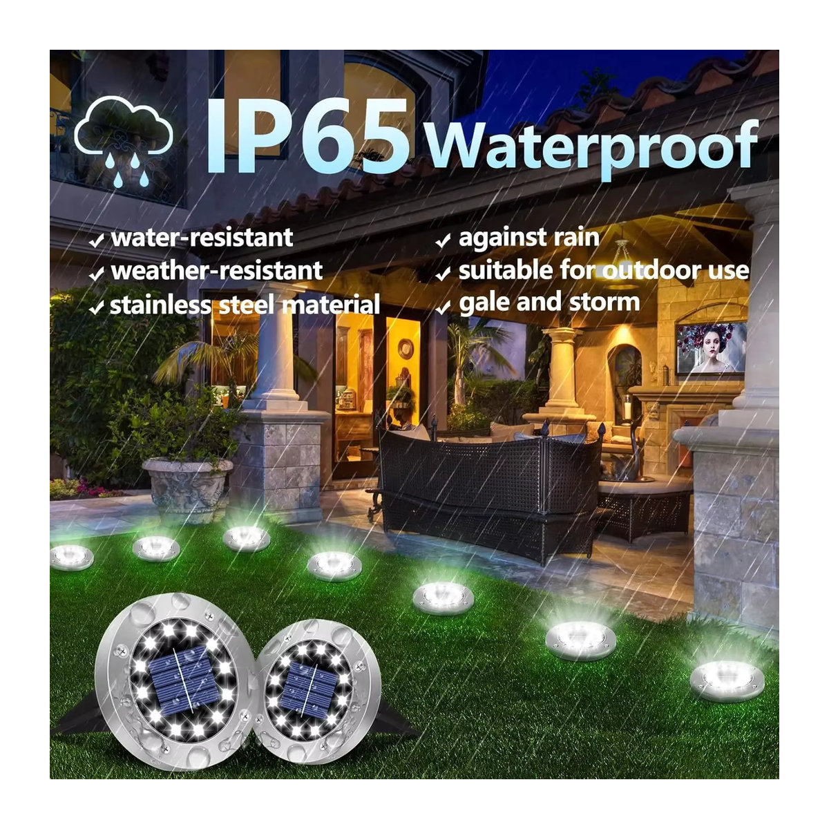 Heinast Solarleuchte LED aus Edelstahl in Silber für die moderne Außen- und Gartendekoration - Bild 3