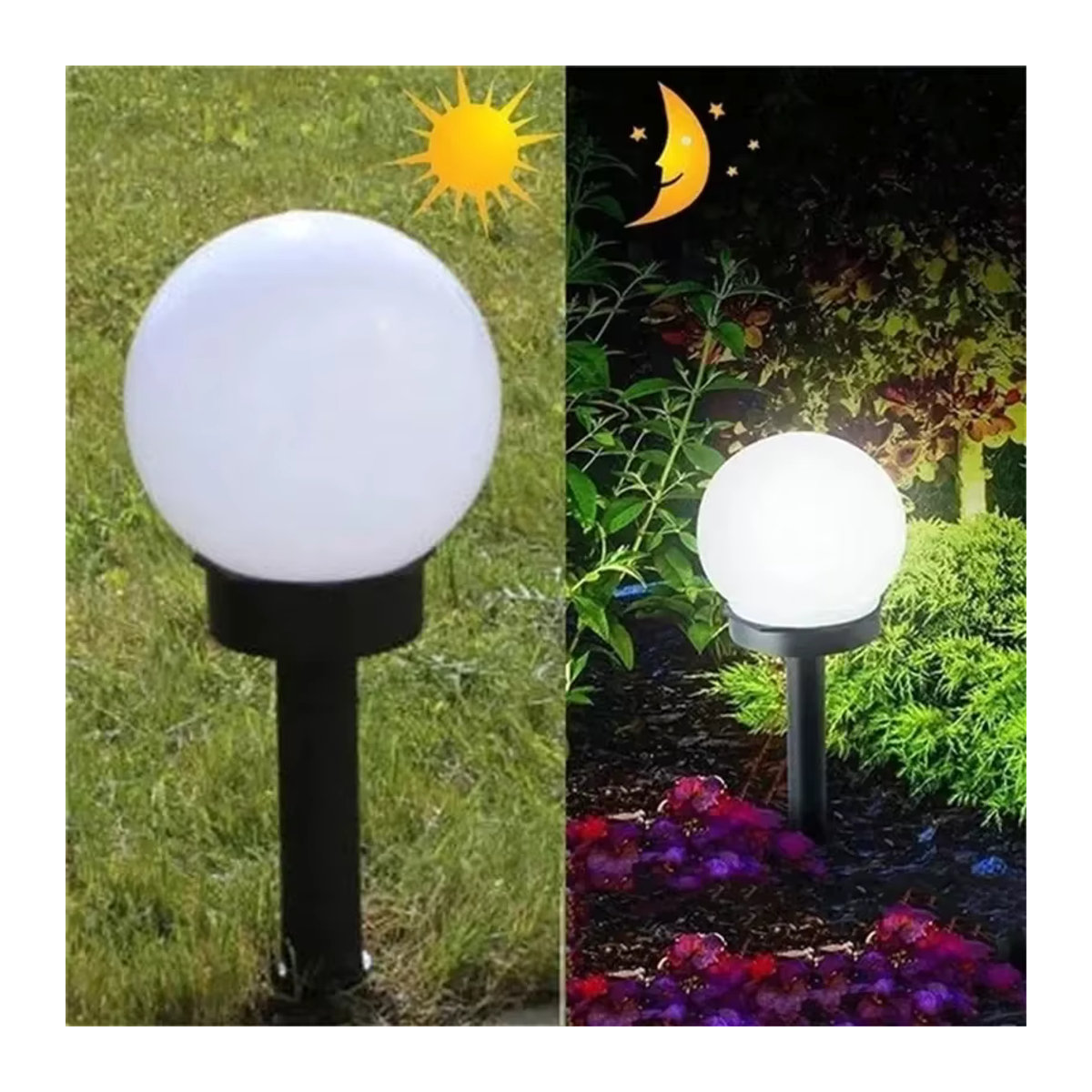 Heinast Solarleuchte LED Ball Lichter Schwarz Minimalistisch für Garten und Außenbereich - Bild 4