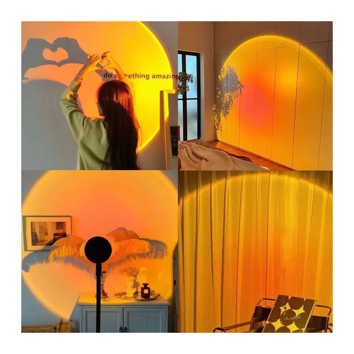 Heinast Sonnenuntergang Lampe LED Projektor mit Fernbedienung in Bunt und Schwarz für moderne Raumdekoration - Bild 3