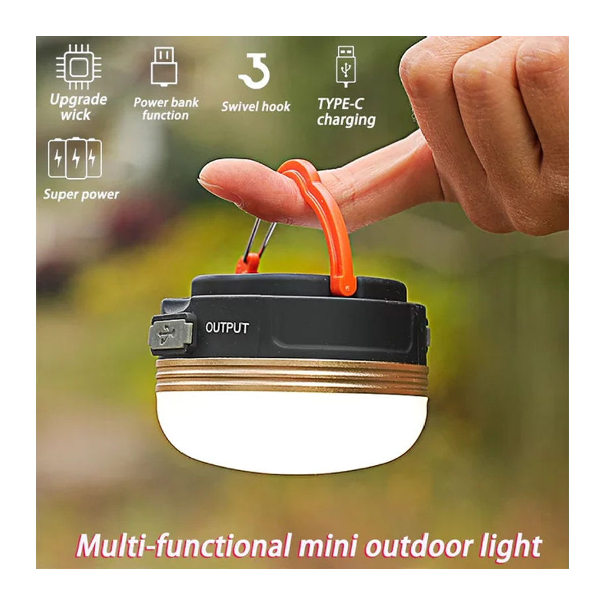 Heinast Tragbare Camping-Lichter Outdoor-Zeltlampe mit 5 Modi und einziehbarem Haken, 20 W Hochleistungs-Notbeleuchtung - Bild 1