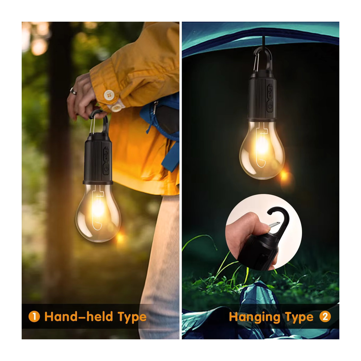 Heinast Tragbare LED Camping Laterne mit USB-Wiederaufladung und Haken für Outdoor, Angeln und Notbeleuchtung - Bild 6
