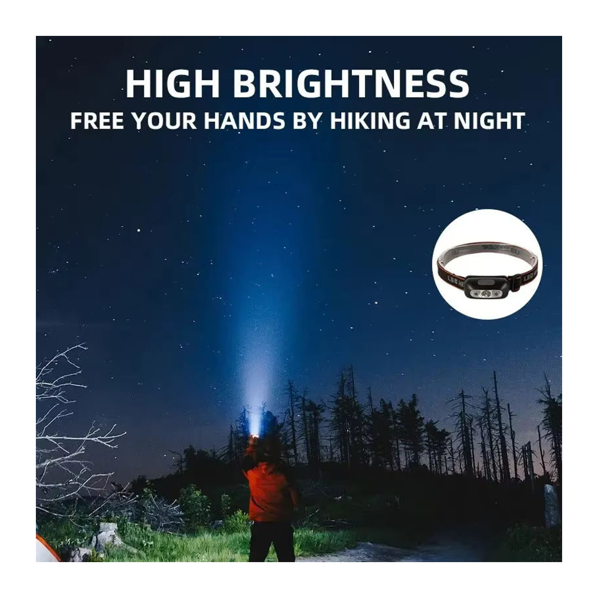 Heinast Tragbare Mini LED Sensor Scheinwerfer Wasserdichte Wiederaufladbare Kopf Lampe für Outdoor Camping und Angeln - Bild 5