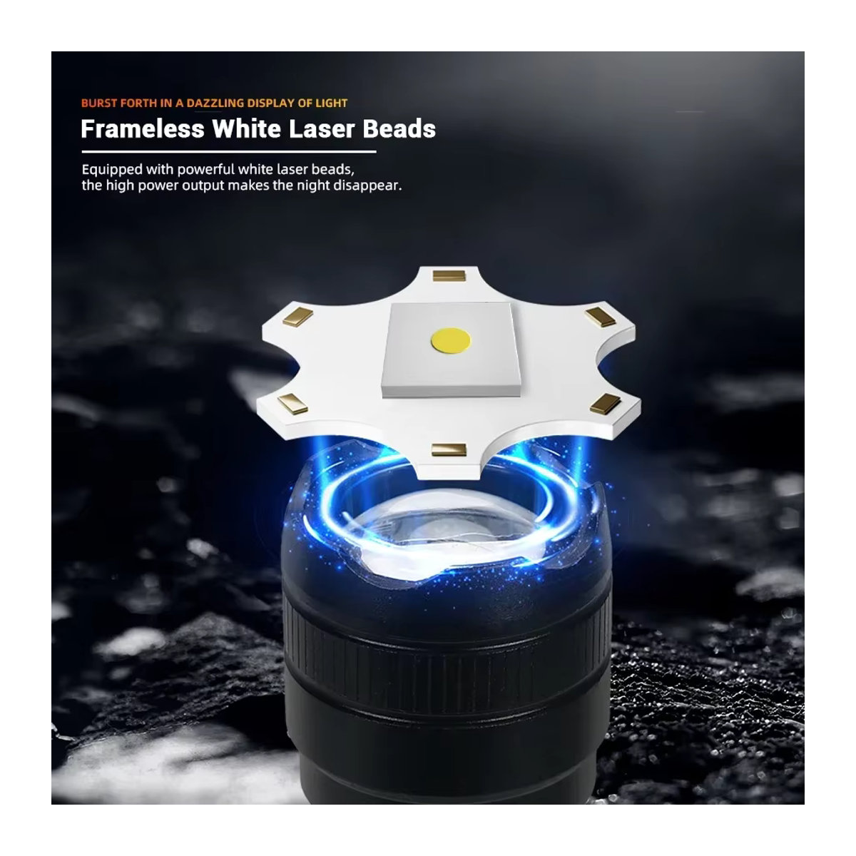 Heinast Tragbare wiederaufladbare LED-Taschenlampe mit superhellem Zoom für Outdoor und Camping - Bild 2