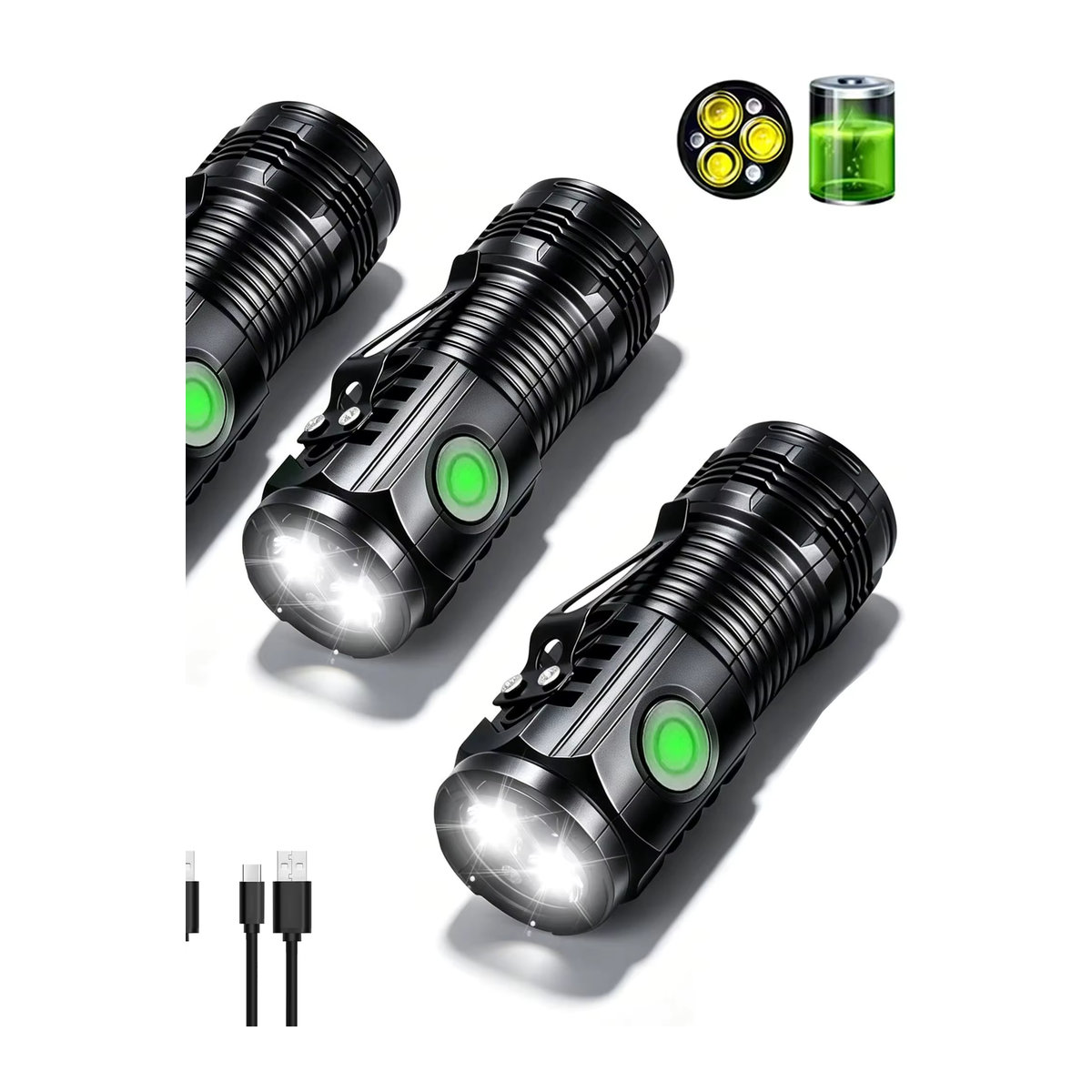 Heinast Tragbare Wiederaufladbare Outdoor-Taschenlampe Wasserdichte LED-Suchscheinwerfer für Camping und Wandern - Bild 5