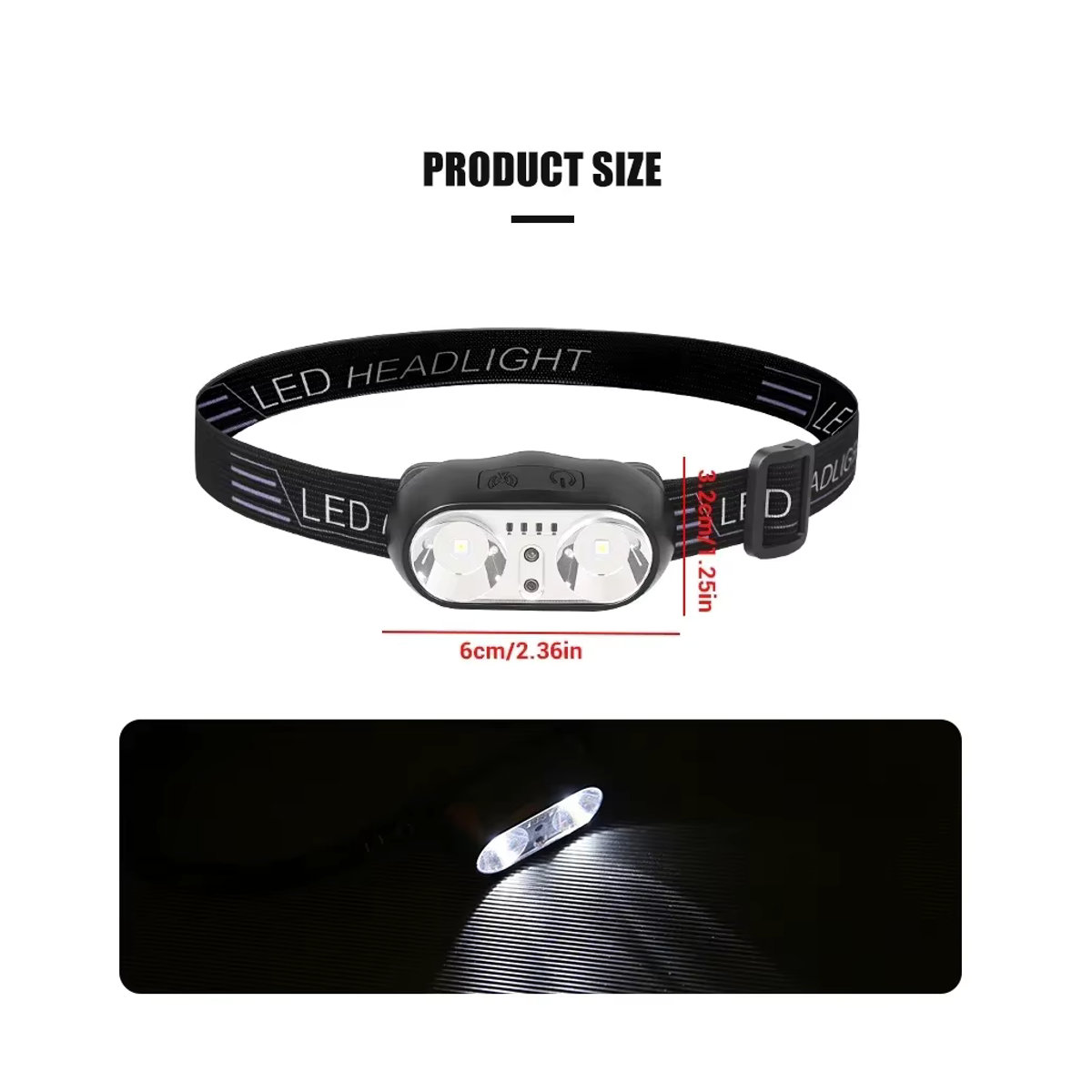 Heinast Tragbarer LED Sensor Scheinwerfer mit USB-C Wiederaufladung für Outdoor Camping und Angeln - Bild 6