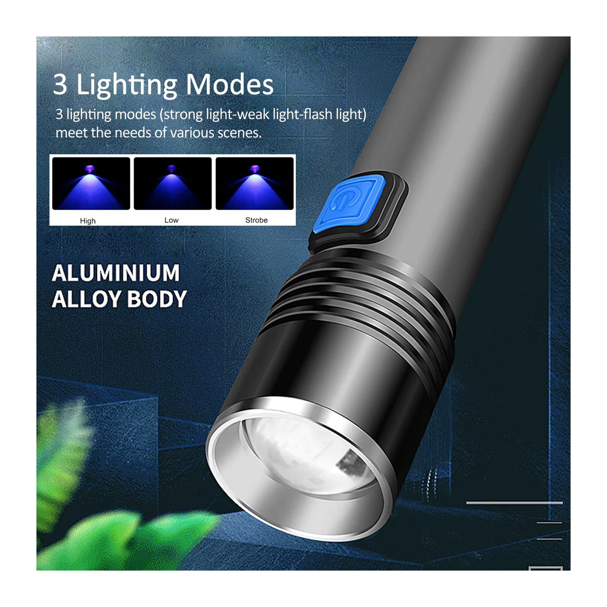 Heinast UV-Taschenlampe 395nm Schwarzlicht zoombar USB wiederaufladbar für Haustier-Urin-Detektion und Harzhärtung - Bild 3