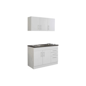 HELD Single Küche Torino Spülenschrank Modern Weiß B: 120 cm, T: 60 cm, H: 90,6 cm