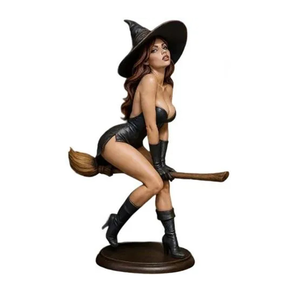 Hello Garden Gothic Hexe Figur aus Kunstharz, handbemalt, Schwarz, Höhe: 15 cm - Bild 1
