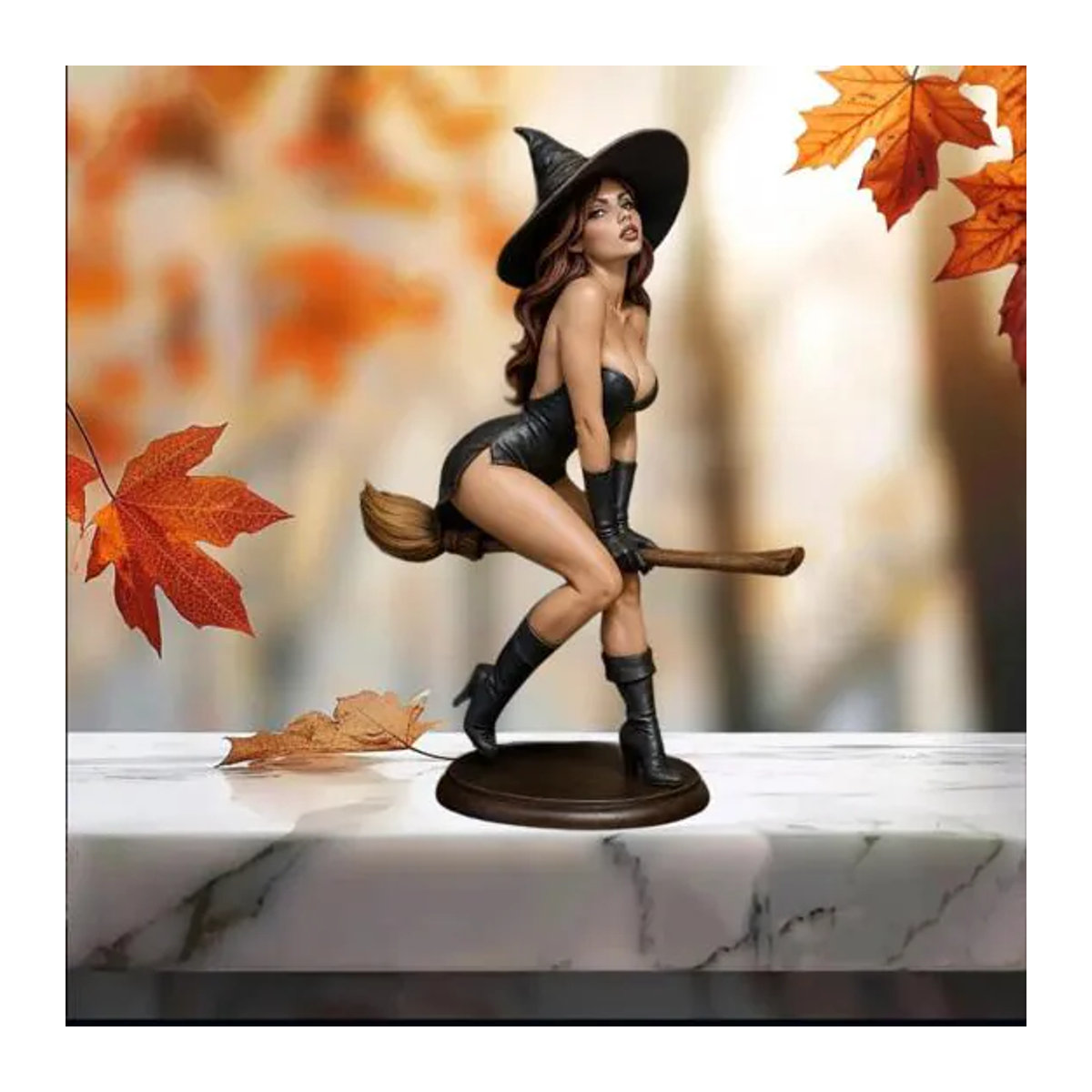 Hello Garden Gothic Hexe Figur aus Kunstharz, handbemalt, Schwarz, Höhe: 15 cm - Bild 9