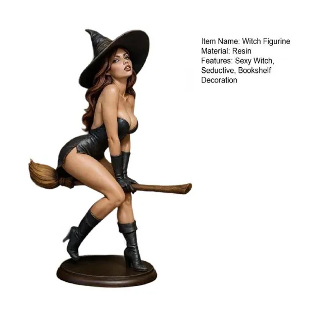 Hello Garden Gothic Hexe Figur aus Kunstharz, handbemalt, Schwarz, Höhe: 15 cm - Bild 10